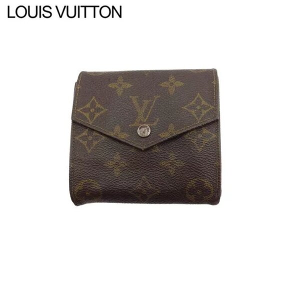 LOUIS VUITTON W Hook Wallet Monogram Beige Monogram Canvas Authentic Used - Picture 1 of 9
